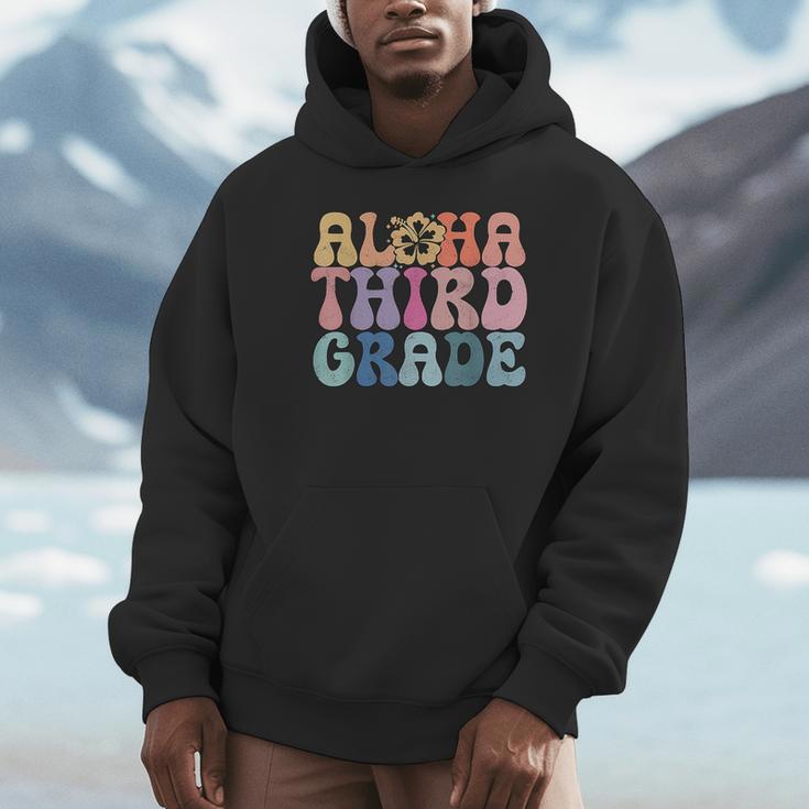 Retro Aloha Third Grade Teacher Summer Vacation Beach Hawaii Unisex Hoodie, novelty gifts, funny gifts Retro Aloha Third Grade Teacher Summer Vacation Beach Hawaii Unisex Hoodie, novelty gifts, funny gifts