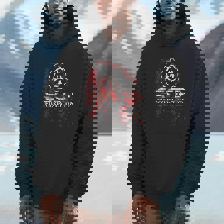 Scp、財団、血で 長袖tシャツ パーカー