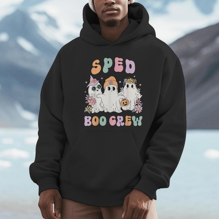 SPED Boo Crew Halloween Floral Ghost Special Ed SPED Teacher For Men Women Kids Unisex Hoodie, novelty gifts, funny gifts