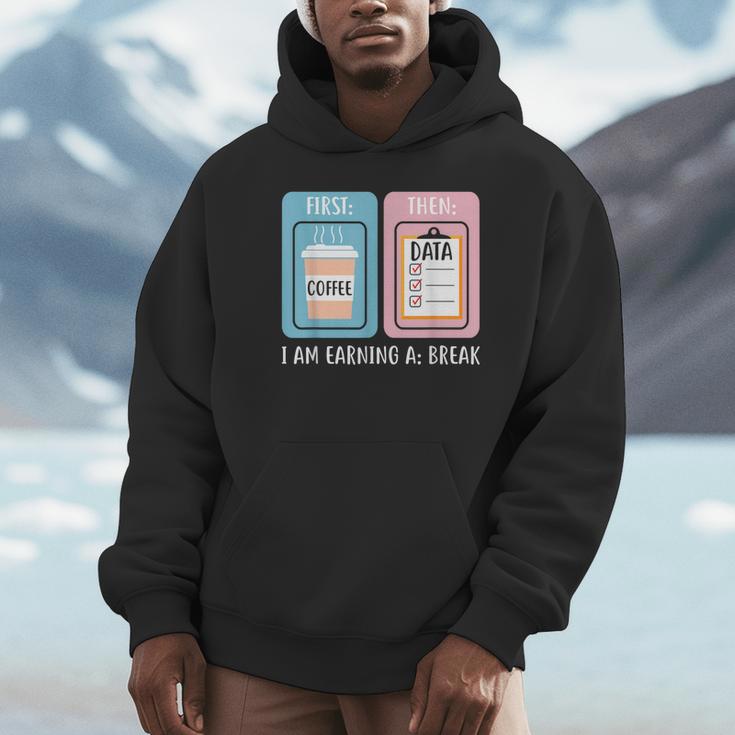 SPED Teacher Special Education First Coffee Then Data Unisex Hoodie, novelty gifts, funny gifts