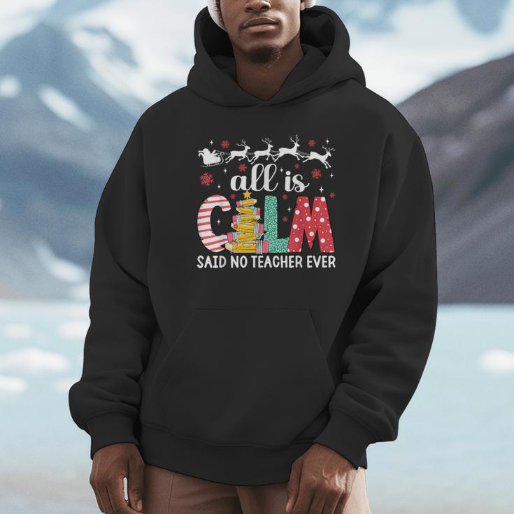Teacher All Calm Said No Teacher Christmas Pencil Tree Unisex Hoodie, novelty gifts, funny gifts