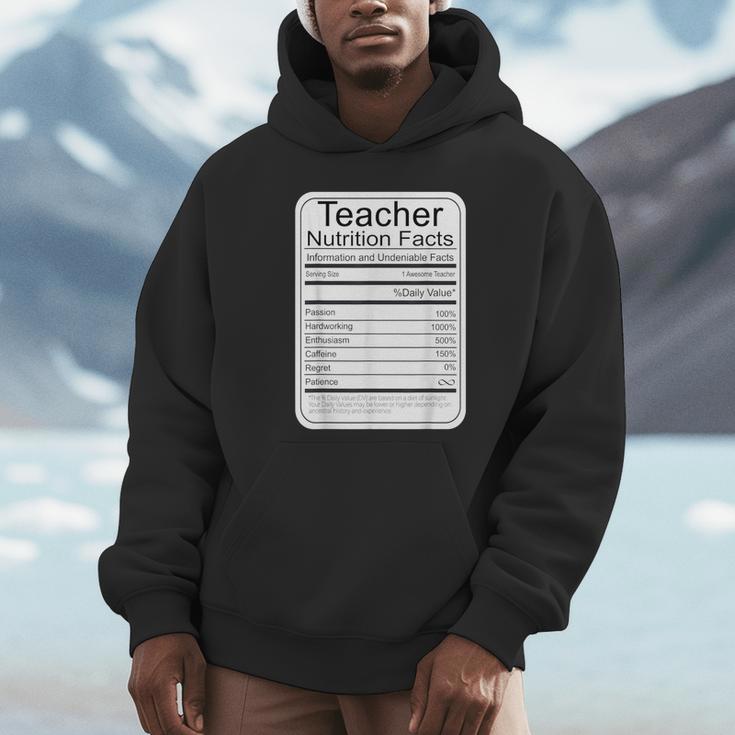 Teacher Nutrition Facts Teachers Nutritional Fact Unisex Hoodie, novelty gifts, funny gifts