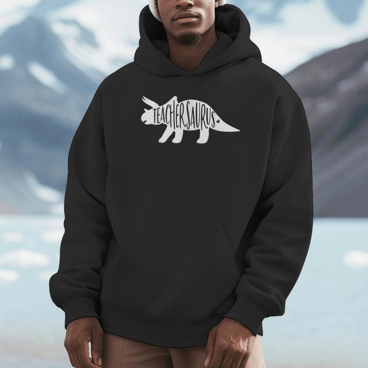 Teachersaurus Like A Normal Teacher Awesome Dinosaur Teacher Men Women Girls Kids Unisex Hoodie, novelty gifts, funny gifts