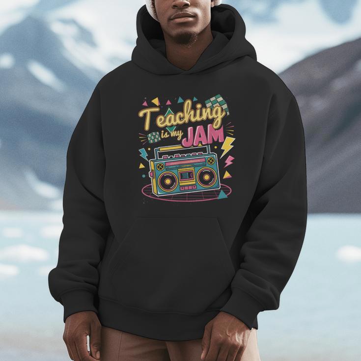 Teaching Is My Jam Groovy Retro Teacher Back To School Unisex Hoodie, novelty gifts, funny gifts Teaching Is My Jam Groovy Retro Teacher Back To School Unisex Hoodie, novelty gifts, funny gifts