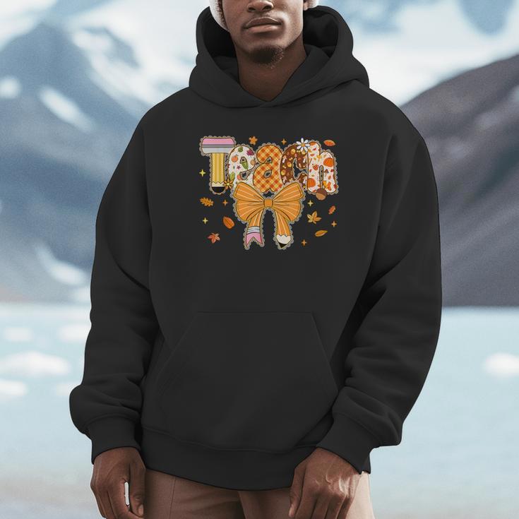 Thanksgiving Teacher Pencil Bow One Thankful Teacher Fall Unisex Hoodie, novelty gifts, funny gifts