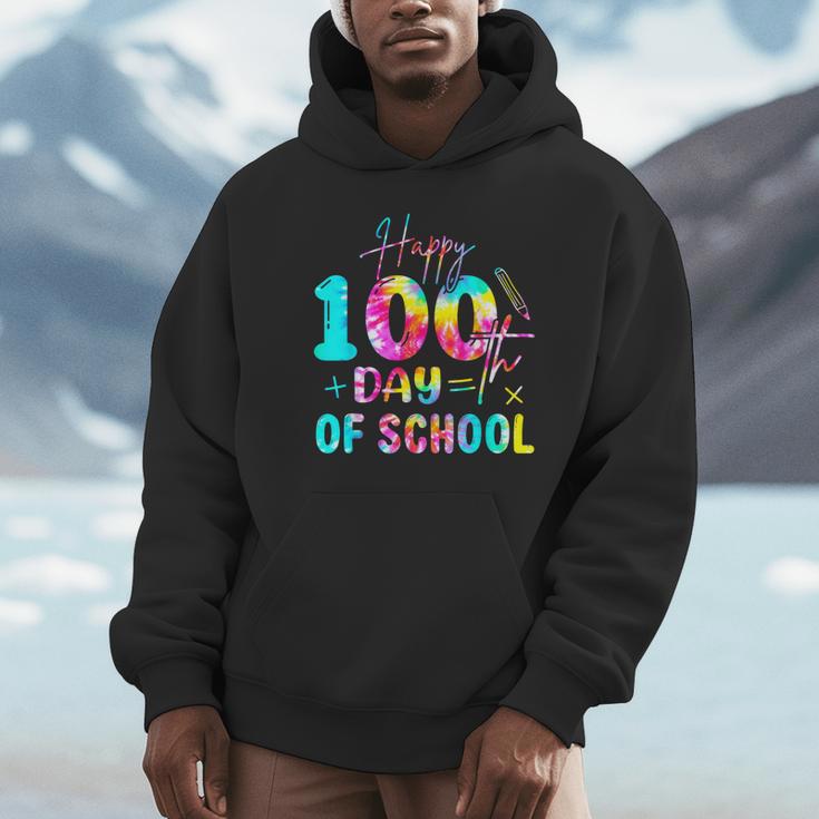Tie Dye Happy 100th Day Of School Teacher Student 100 Days Unisex Hoodie, novelty gifts, funny gifts