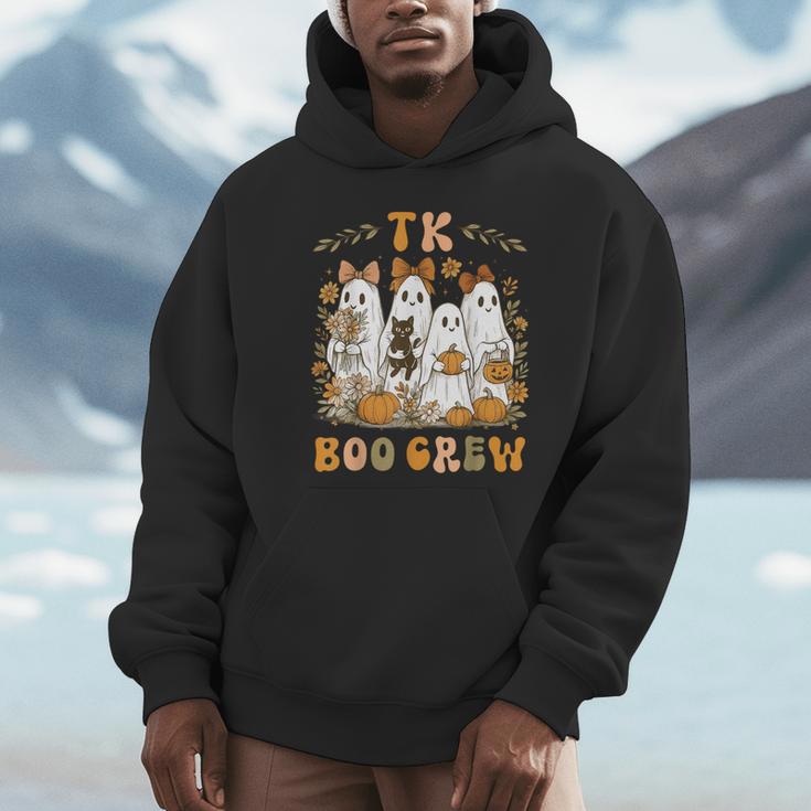 TK Boo Crew Preppy Halloween Floral Ghost TK Teacher Team TK Unisex Hoodie, novelty gifts, funny gifts