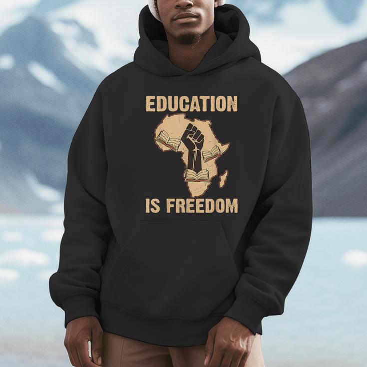 History Education Is Freedom African Map Black Teacher Unisex Hoodie, novelty gifts, funny gifts