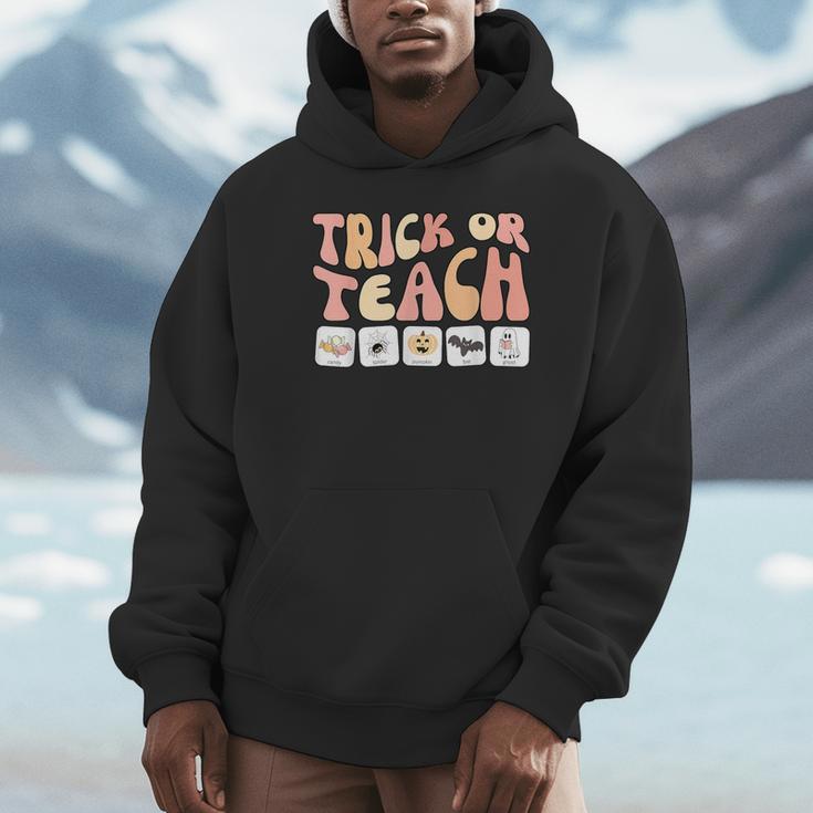 Trick Or Teach With Symbols Special Education Teacher Spooky Unisex Hoodie, novelty gifts, funny gifts Trick Or Teach With Symbols Special Education Teacher Spooky Unisex Hoodie, novelty gifts, funny gifts