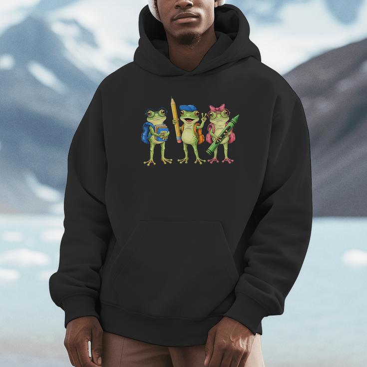 Trio Cute Frogs Welcome Back To School Teachers Girls Boys Unisex Hoodie, novelty gifts, funny gifts Trio Cute Frogs Welcome Back To School Teachers Girls Boys Unisex Hoodie, novelty gifts, funny gifts