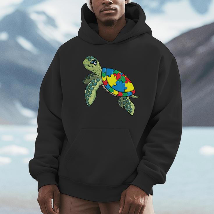 Turtle Puzzle Pieces For Autism Awareness Kids Women Teacher Unisex Hoodie, novelty gifts, funny gifts Turtle Puzzle Pieces For Autism Awareness Kids Women Teacher Unisex Hoodie, novelty gifts, funny gifts