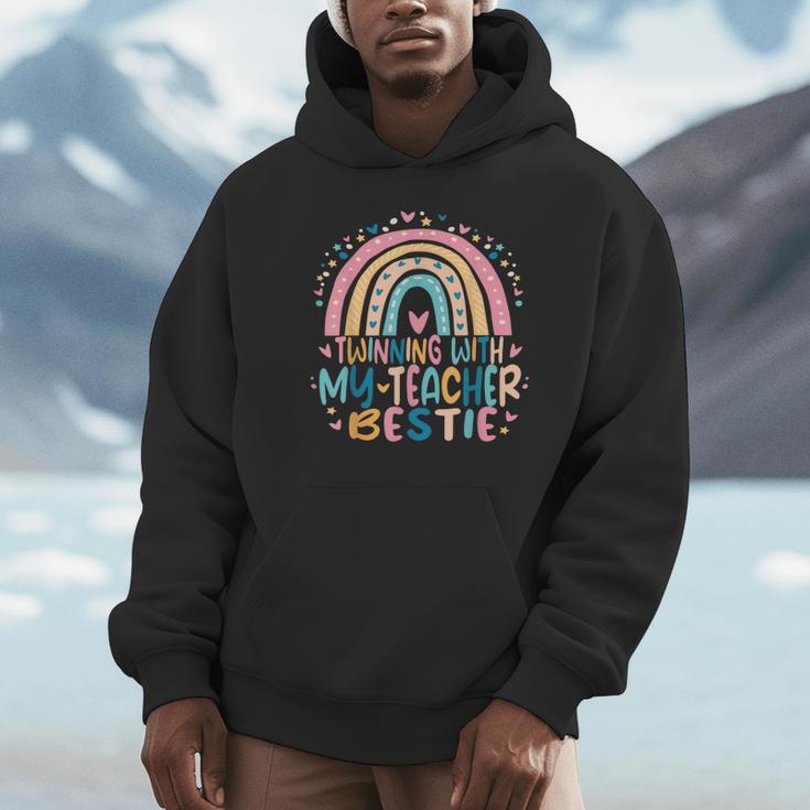 Twinning With My Teacher Bestie Rainbow Matching Teachers Unisex Hoodie, novelty gifts, funny gifts Twinning With My Teacher Bestie Rainbow Matching Teachers Unisex Hoodie, novelty gifts, funny gifts