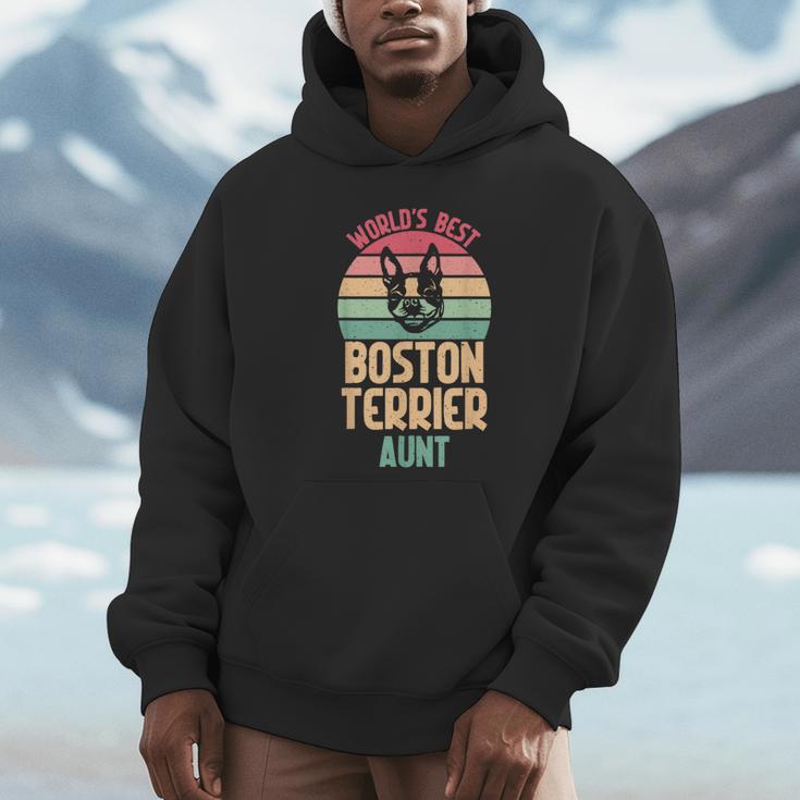 Worlds Best Boston Terrier Aunt Unisex Hoodie, novelty gifts, funny gifts