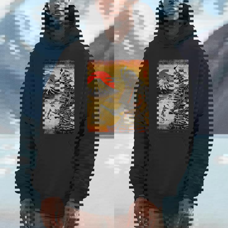 「夜明けの富士山と壮大な侍戦士」 パーカー