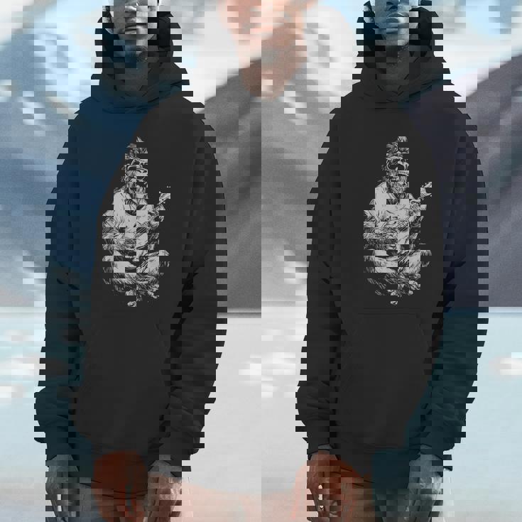 サングラス付きかわいいゴリラ ギタープレーヤー 面白いギタリスト パーカー