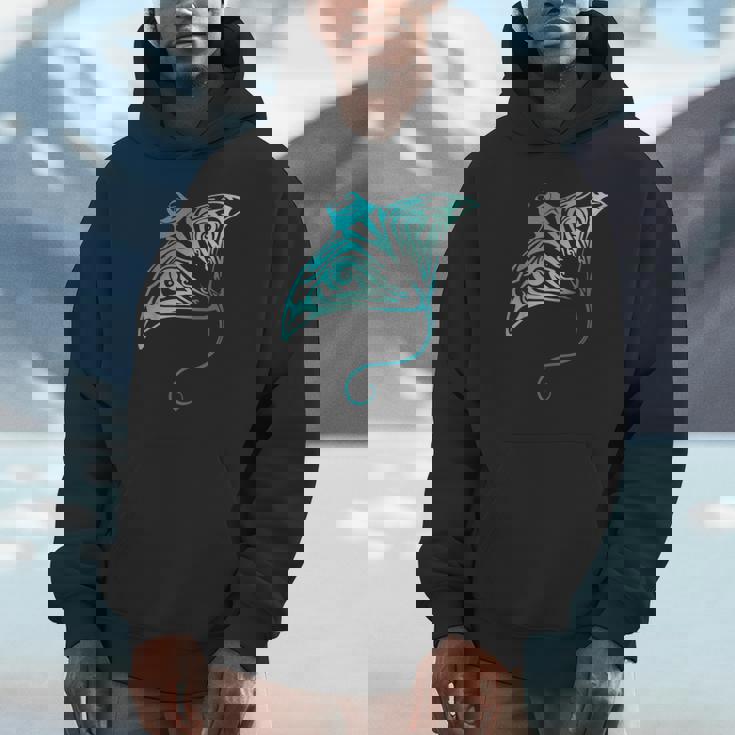 ハワイ トライバル マンタレイ ハワイアン シャツ サメの恋人 パーカー