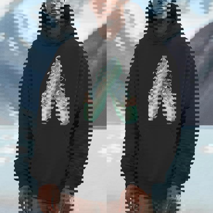 バレリーナガール ミントグリーン ダンス バレエ水彩画 パーカー