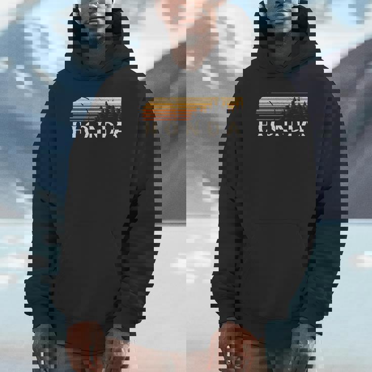 ホンダ、カリフォルニア州ヴィンテージエバーグリーンサンセット80年代レトロ。 長袖tシャツ パーカー