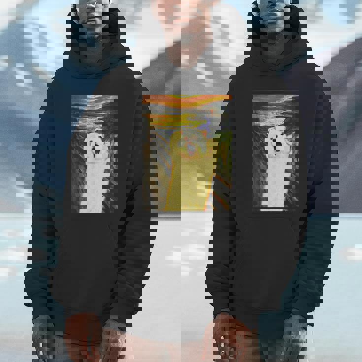 ポメラニアン 面白いtシャツ 犬 ムンクの叫び かわいい メンズ 子供 おもしろ 服 グッズ ネタ わんこ パーカー