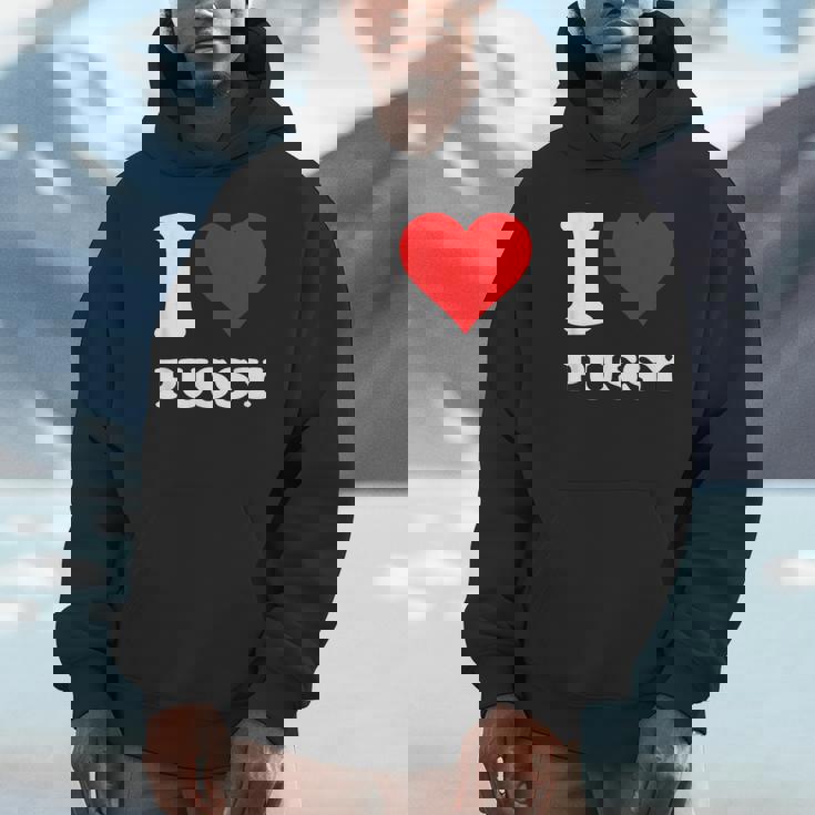 レッドハート I Love Pussy パーカー