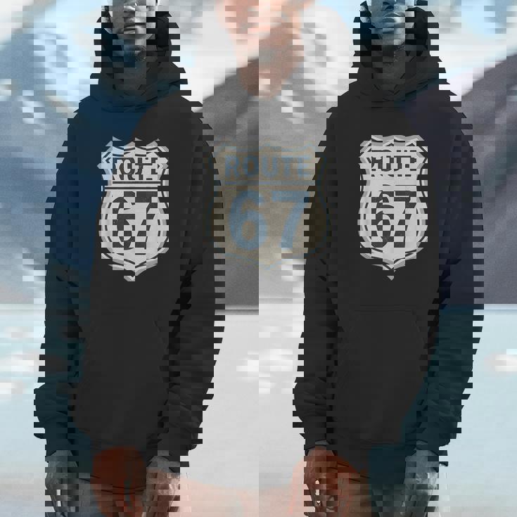 レトロ ルート 67 ハイウェイ サイン ヴィンテージ ロード ノスタルジア パーカー