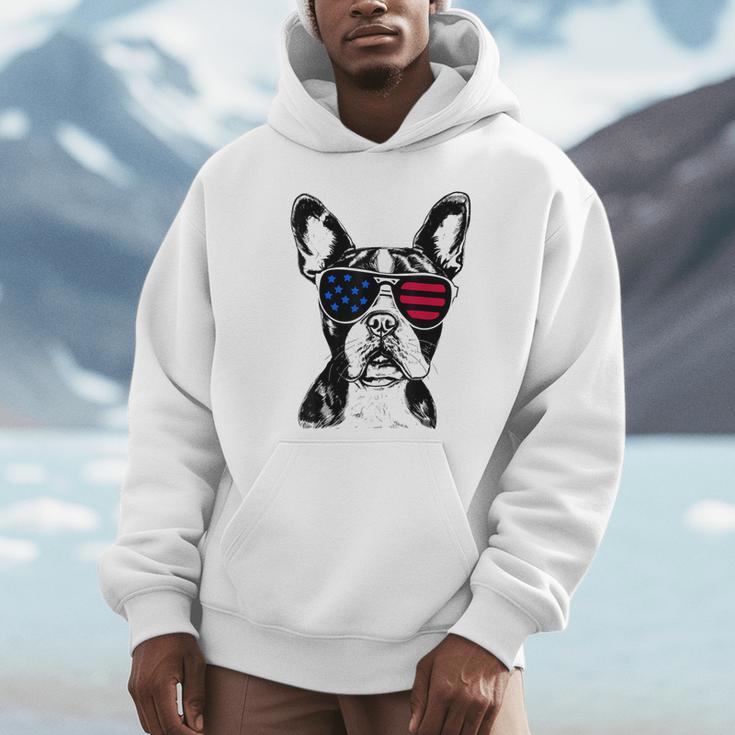 Boston Terrier Dog 4th July America USA Flag Men Women Kids Unisex Hoodie, novelty gifts, funny gifts