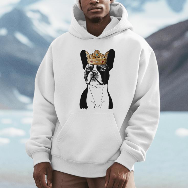 Boston Terrier Dog Wearing Crown For Men Women Girls Kids Unisex Hoodie, novelty gifts, funny gifts