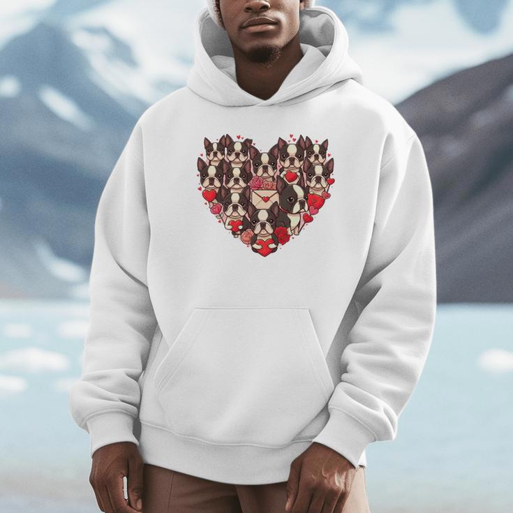 Boston Terrier Heart Valentine Boston Terrier Unisex Hoodie, novelty gifts, funny gifts