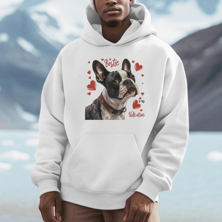 Boston Terrier Is My Valentine Cute Pet Dog Owner Valentine Unisex Hoodie, novelty gifts, funny gifts