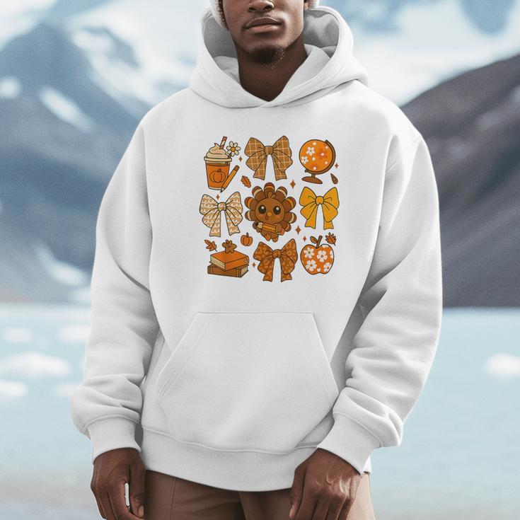 Coquette Teach Teacher Bows Thanksgiving Turkey Fall Autumn Unisex Hoodie, novelty gifts, funny gifts Coquette Teach Teacher Bows Thanksgiving Turkey Fall Autumn Unisex Hoodie, novelty gifts, funny gifts
