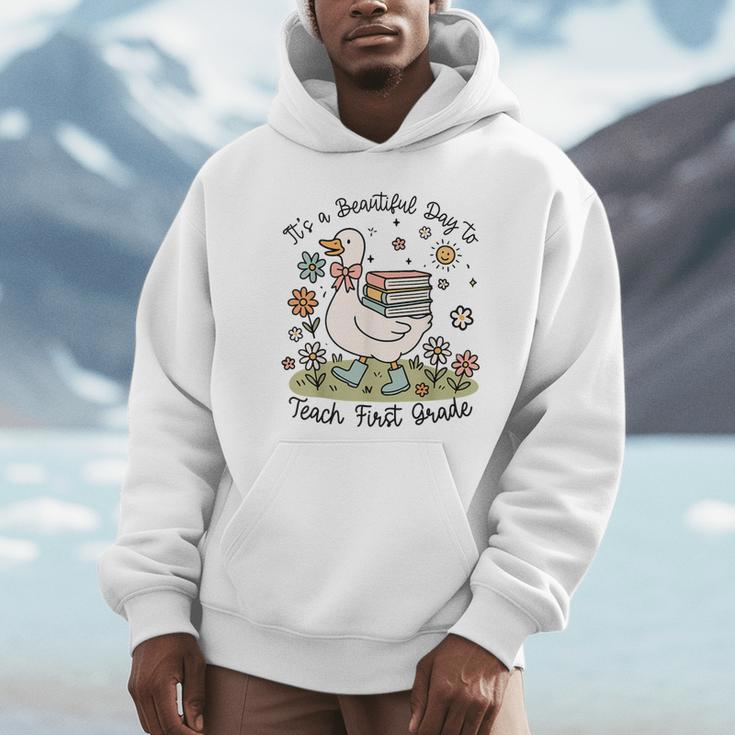 Cute Goose It's A Beautiful Day To Teach 1st Grade Teacher Unisex Hoodie, novelty gifts, funny gifts Cute Goose It's A Beautiful Day To Teach 1st Grade Teacher Unisex Hoodie, novelty gifts, funny gifts