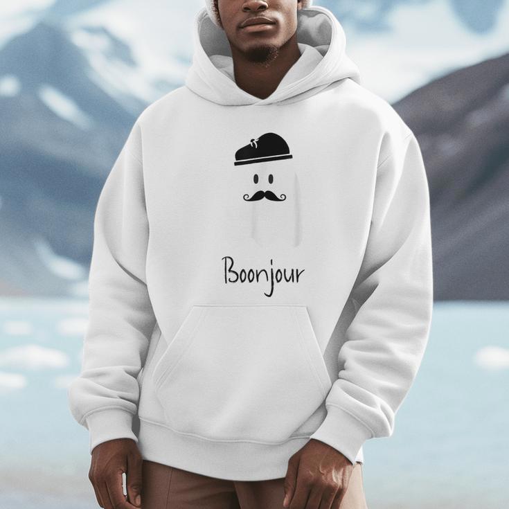 French Teacher Halloween Bonjour Ghost Unisex Hoodie, novelty gifts, funny gifts
