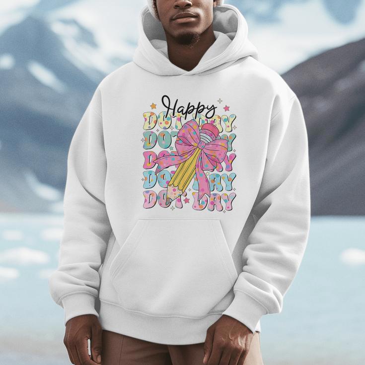 Happy Dot Day 2025 Coquette Bow Teachers Kids Boys Girls Unisex Hoodie, novelty gifts, funny gifts Happy Dot Day 2025 Coquette Bow Teachers Kids Boys Girls Unisex Hoodie, novelty gifts, funny gifts