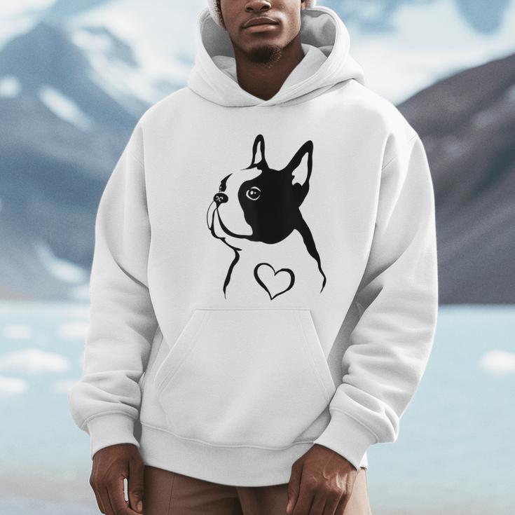 I Love My Boston Terrier Dog With Heart Unisex Hoodie, novelty gifts, funny gifts