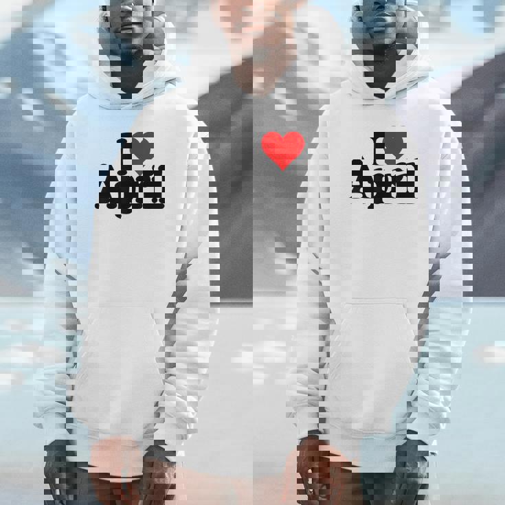 I Love Heart April Nameon A パーカー