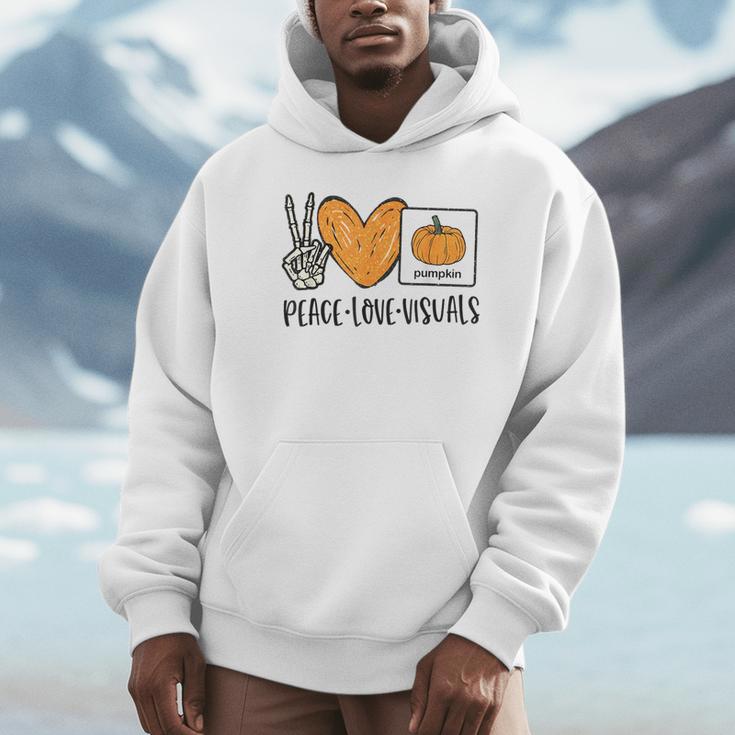 Peace Love Visuals Sped Teacher Pumpkin Skeleton Halloween Unisex Hoodie, novelty gifts, funny gifts Peace Love Visuals Sped Teacher Pumpkin Skeleton Halloween Unisex Hoodie, novelty gifts, funny gifts