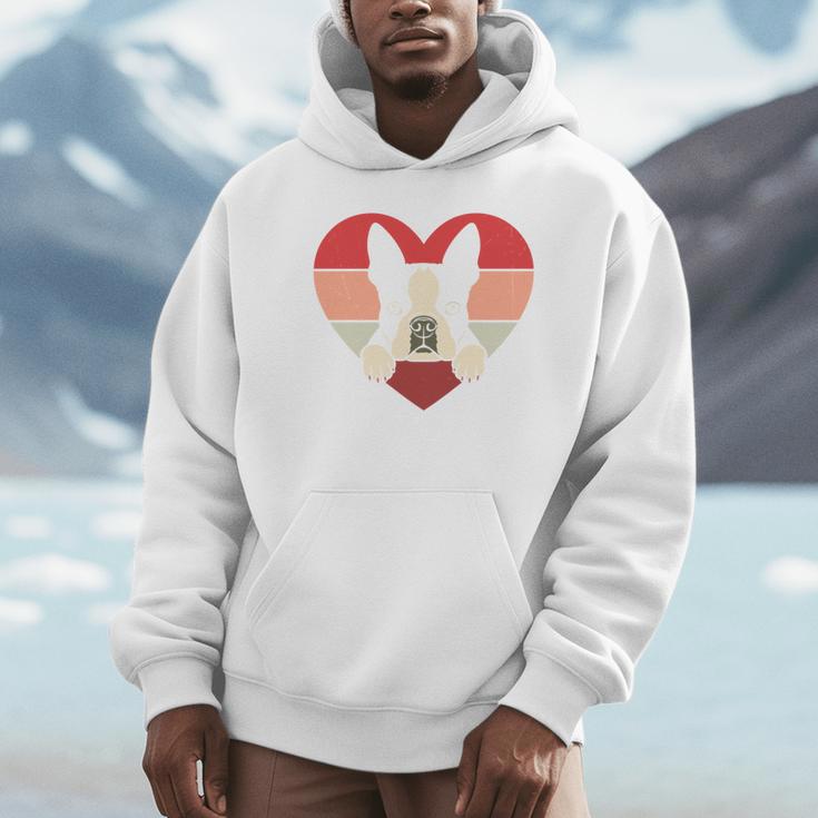 Retro Heart Boston Terrier Dog Vintage Valentine Unisex Hoodie, novelty gifts, funny gifts