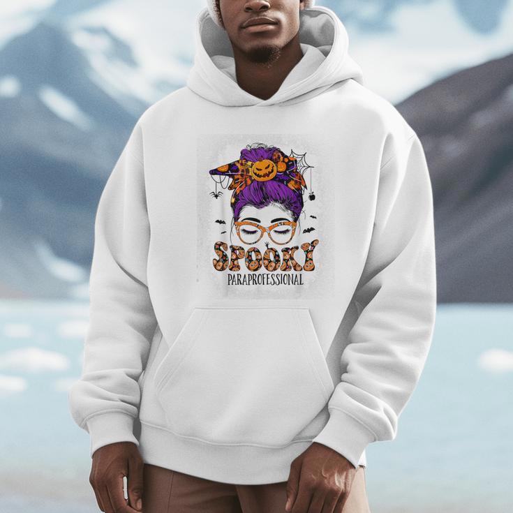 Spooky Paraprofessional Life Halloween Messy Bun Teacher For Men Women Unisex Hoodie, novelty gifts, funny gifts Spooky Paraprofessional Life Halloween Messy Bun Teacher For Men Women Unisex Hoodie, novelty gifts, funny gifts