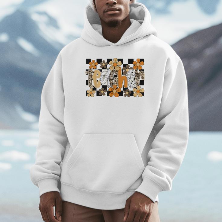 Teacher Appreciation Boho Floral Leopard Checkered Unisex Hoodie, novelty gifts, funny gifts