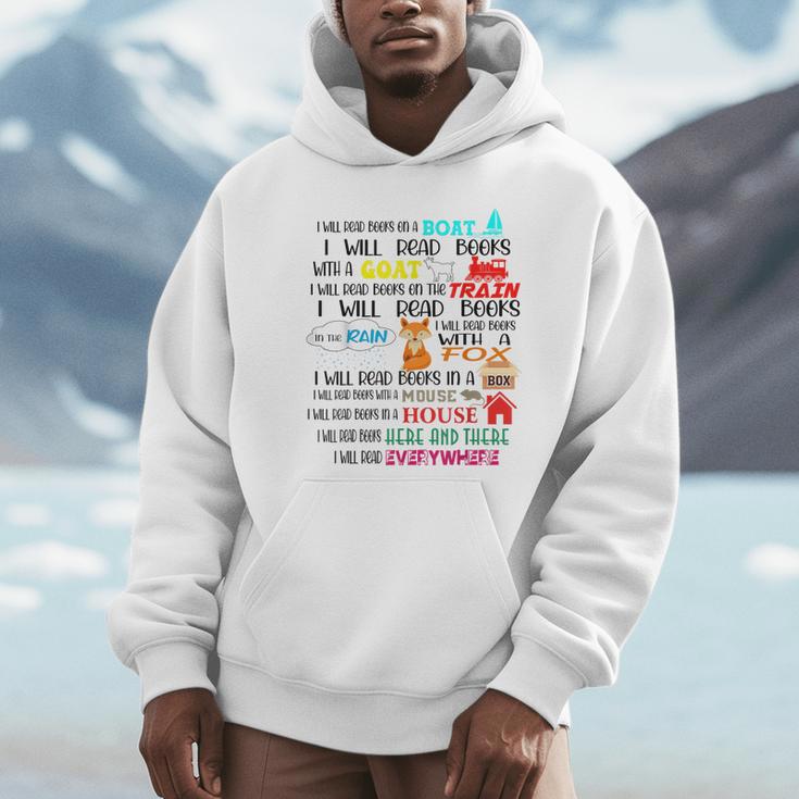 Teacher I Will Read Book On Boat Kids Women Bookworm Unisex Hoodie, novelty gifts, funny gifts