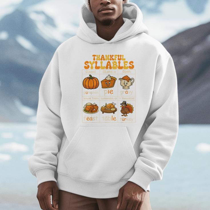 Thankful Syllables Teacher Thanksgiving Educational Kids Unisex Hoodie, novelty gifts, funny gifts Thankful Syllables Teacher Thanksgiving Educational Kids Unisex Hoodie, novelty gifts, funny gifts