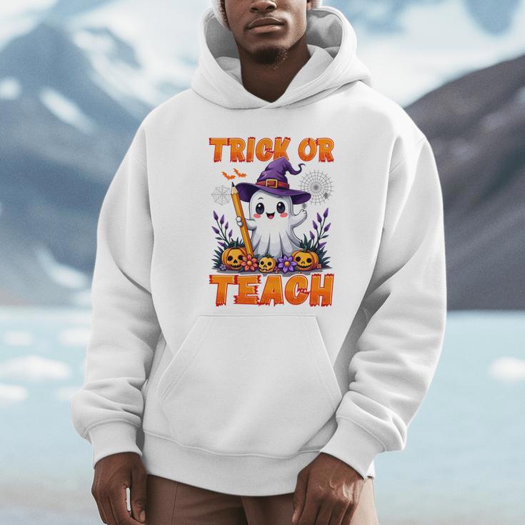 Trick Or Teach Teacher Halloween Ghost Pencil Floral Unisex Hoodie, novelty gifts, funny gifts Trick Or Teach Teacher Halloween Ghost Pencil Floral Unisex Hoodie, novelty gifts, funny gifts