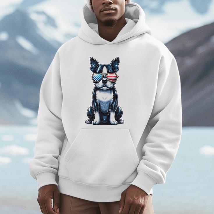 USA Flag Boston Terrier Best Dog Mom Ever 2025 Unisex Hoodie, novelty gifts, funny gifts