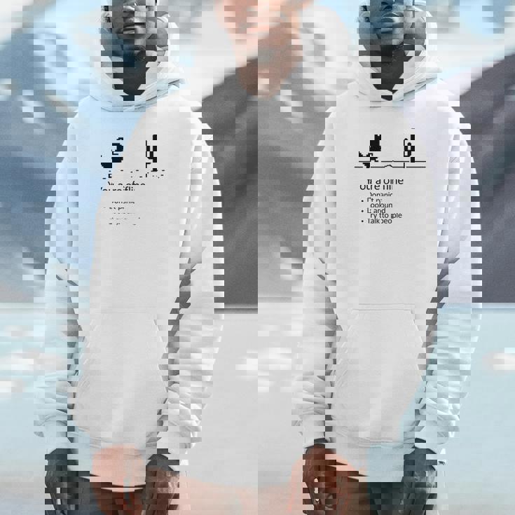 You Are Offline Low Resolution Pixel Dinosaurcreen パーカー