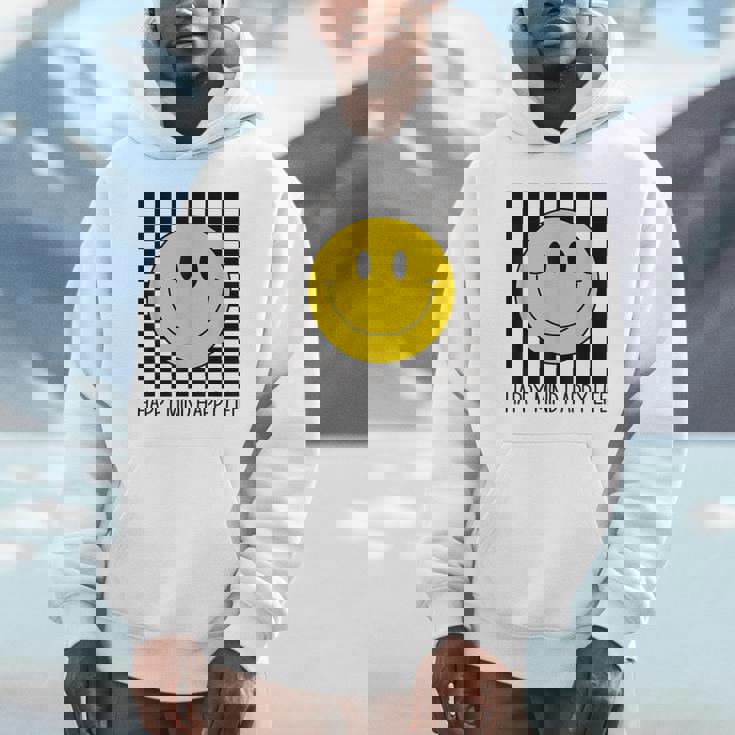 ハッピーマインド ハッピーライフ 70年代 スマイルチェック ハッピースマイルフェイス パーカー