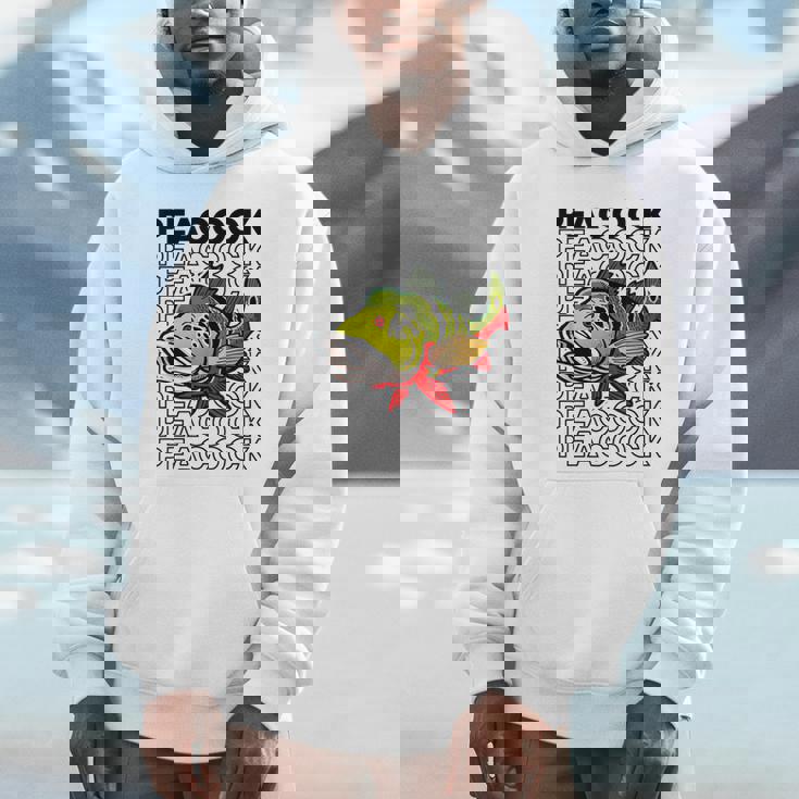 ピーコックバス 80 年代スタイルのモンスターフィッシュキーパー パーカー