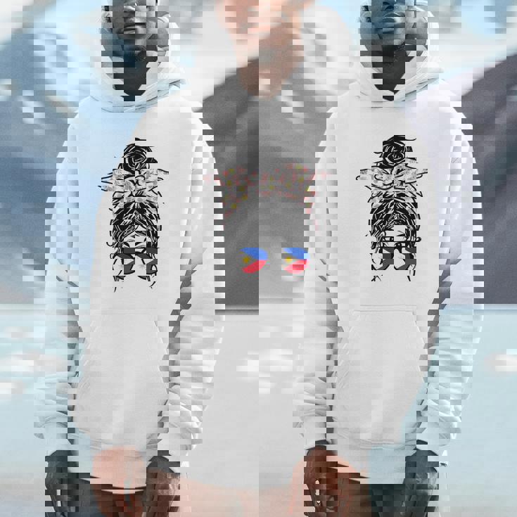 フィリピン 散らかった団子 バンダナ付き フィリピン国旗グラス 長袖tシャツ パーカー