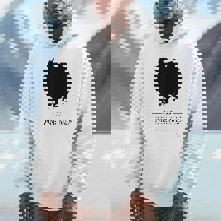 ポメラニアンブラックシルエット パーカー