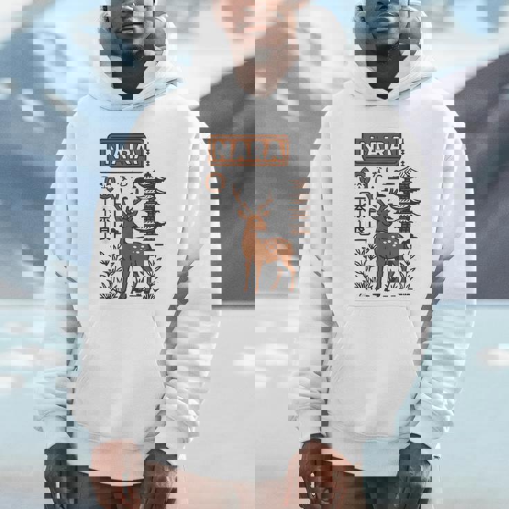 奈良 日本 鹿 日本語タイポグラフィ 漢字 自然 旅行 パーカー