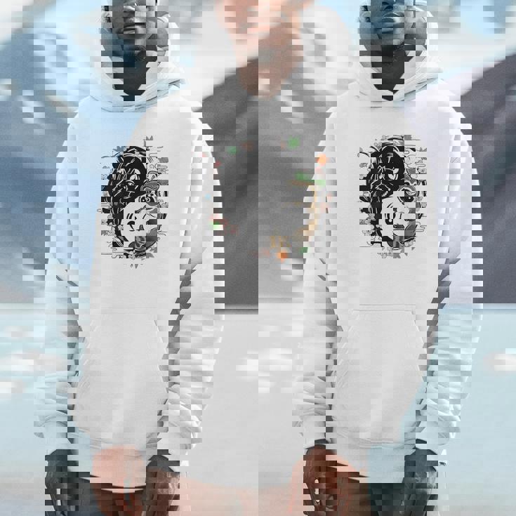 狸と狐 太極図 たぬき きつね パーカー